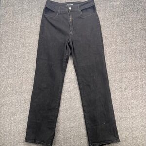 Fashion Nova Womens‎ Black Hip Cut Out High Waisted Straight Leg Jeans Size 15